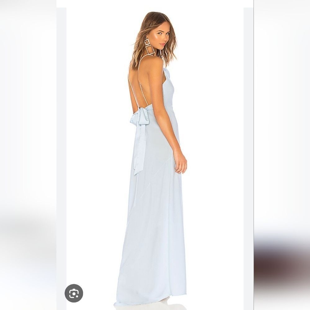 LPA Tie Back Gown Dress In Powder Blue Size Small